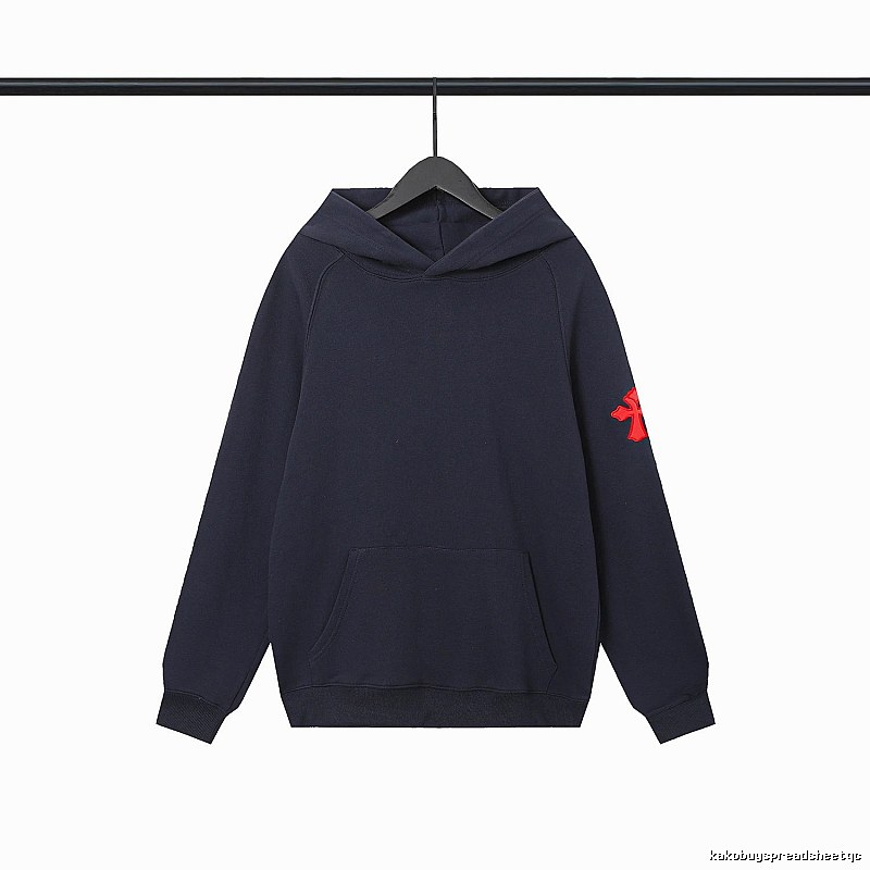 Chrome Hearts 2089-83 Navy Cross Graphic Hoodie Sport Casual