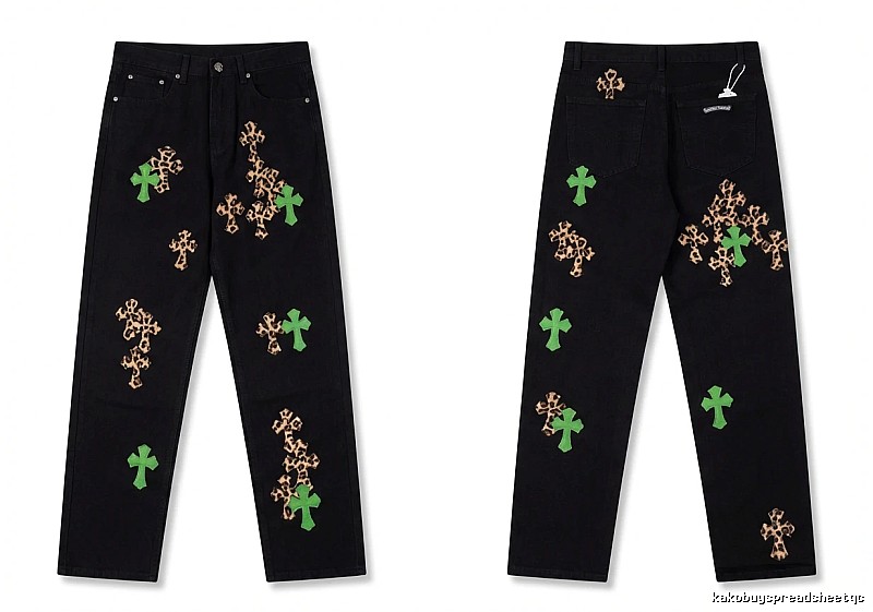 Chrome Hearts black trendy cross jeans