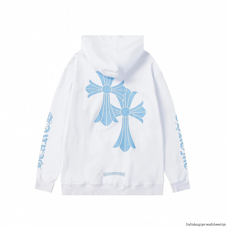 Chrome Hearts Casual Cross graphic hoodie Black Blue Cross for Streetwear Looks