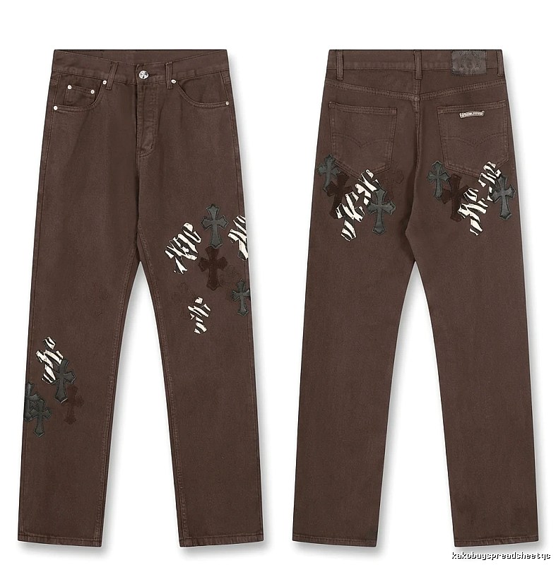 Chrome Hearts Cross Dark Style Brown Pants