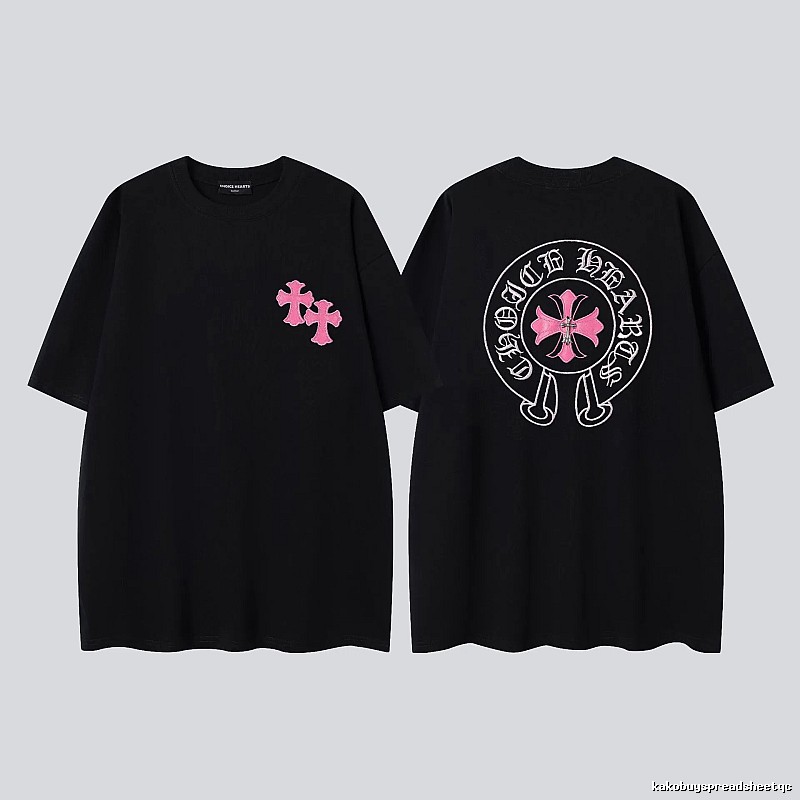 Chrome Hearts Cross Embroidered Street-style Black T-Shirt