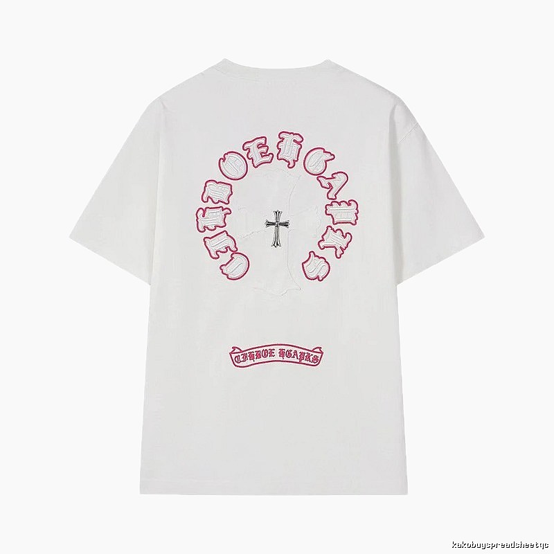 Chrome Hearts Cross Embroidered Street Style White T-Shirt