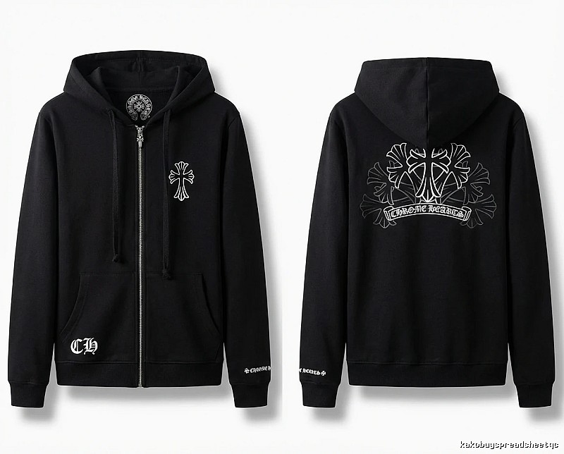 Chrome Hearts Cross Print Style Black Sweatshirt