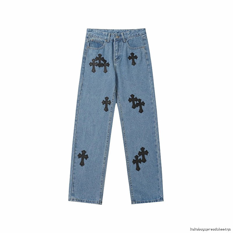 Chrome Hearts Easy Match Graphic jeans Light Denim Jeans for Leisure Wear