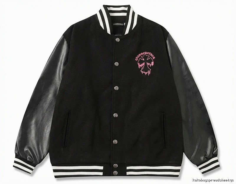 Chrome Hearts embroidered baseball jacket in black