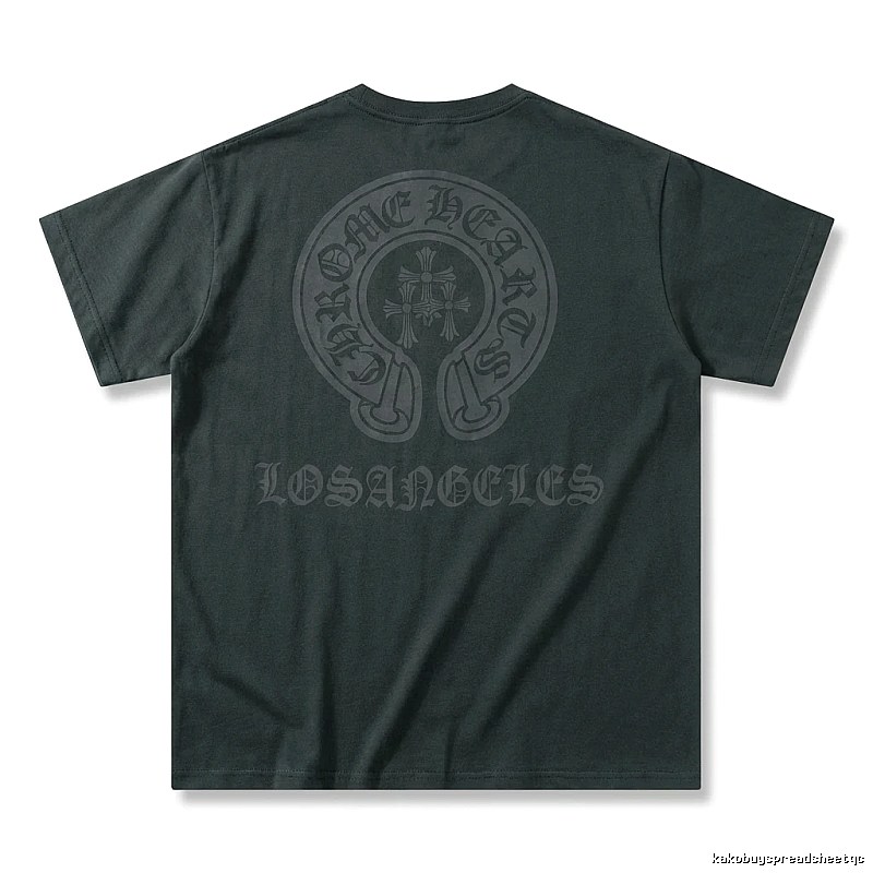 Chrome Hearts Gothic Style Dark Grey T-shirt