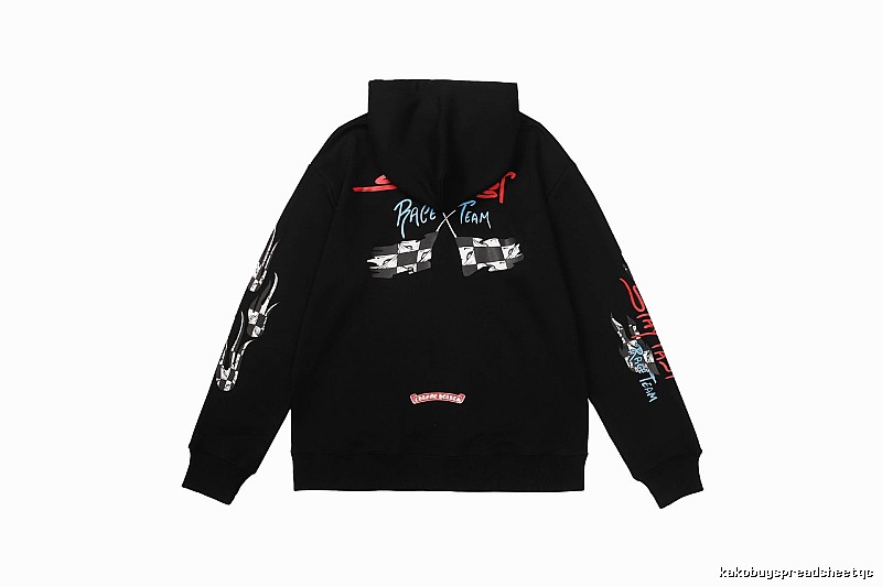 Chrome Hearts Monogram Cross graphic hoodie Black Blue Cross for Casual Outfits