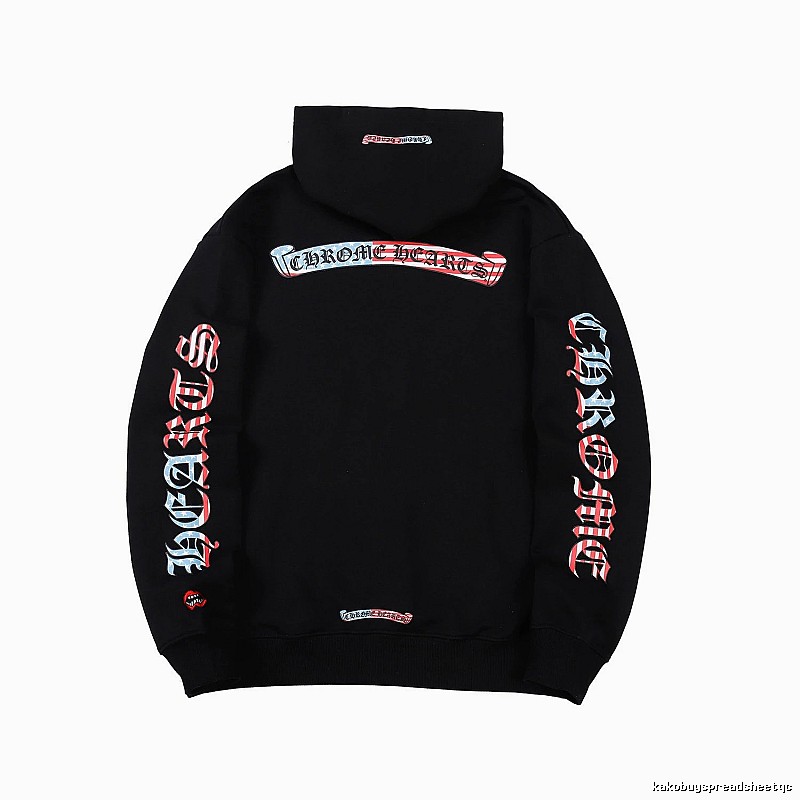 Chrome Hearts Relaxed Cross graphic hoodie Black Blue Cross with Designer-Inspired Detail