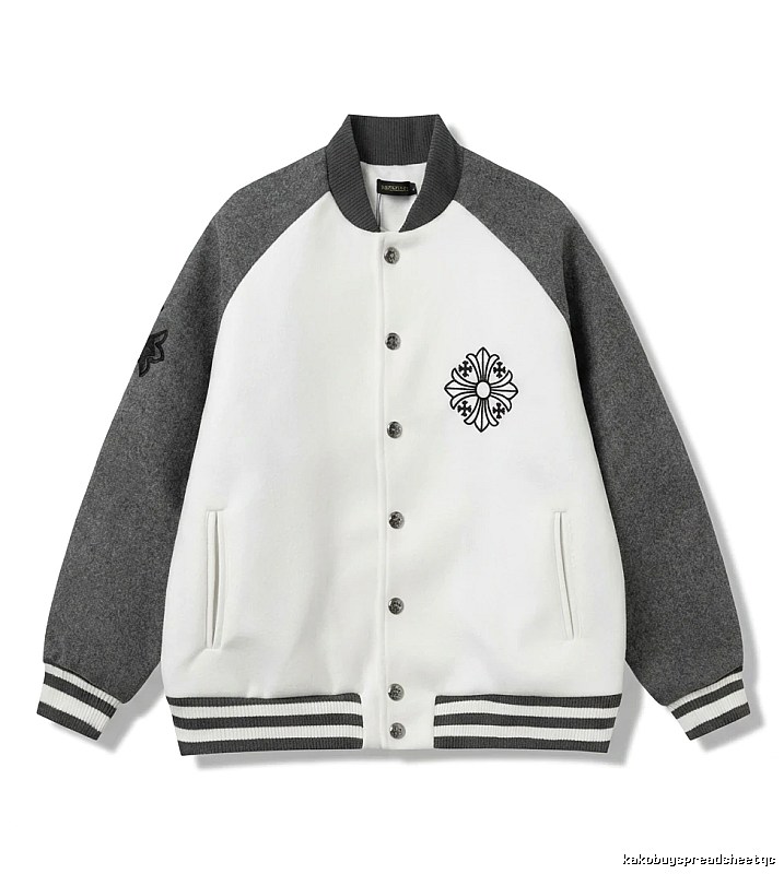 Chrome Hearts Retro Grey and White Collar Jacket