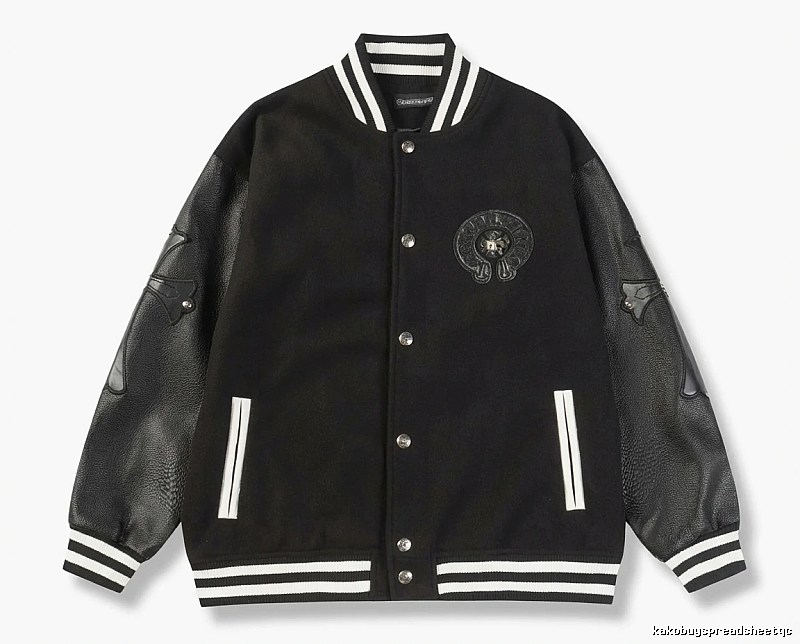 Chrome Hearts retro-style black baseball uniform.