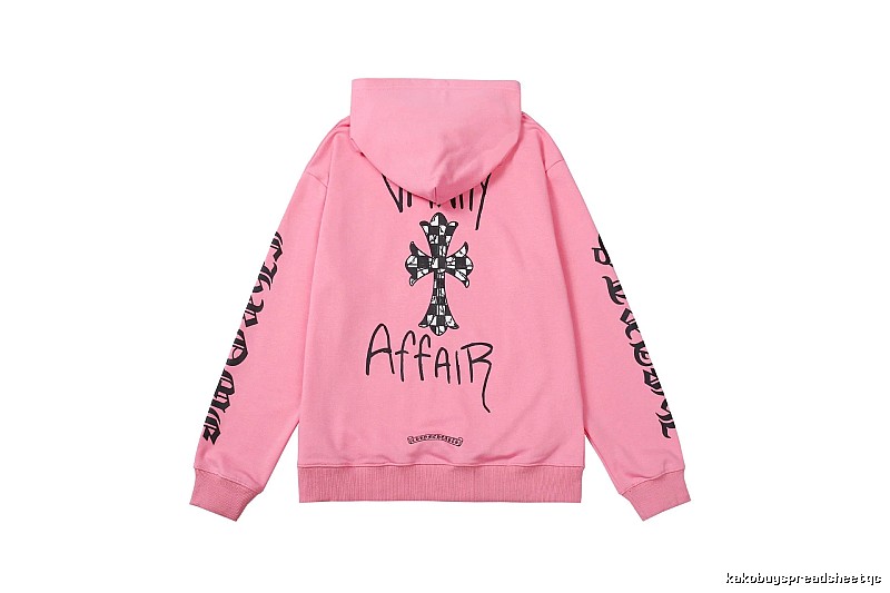 Chrome Hearts Streetwear Cross graphic hoodie Black Blue Cross with Practical Shape