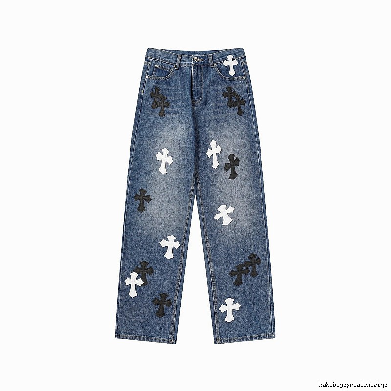 Chrome Hearts Streetwear Graphic jeans Light Denim Jeans with Practical Shape
