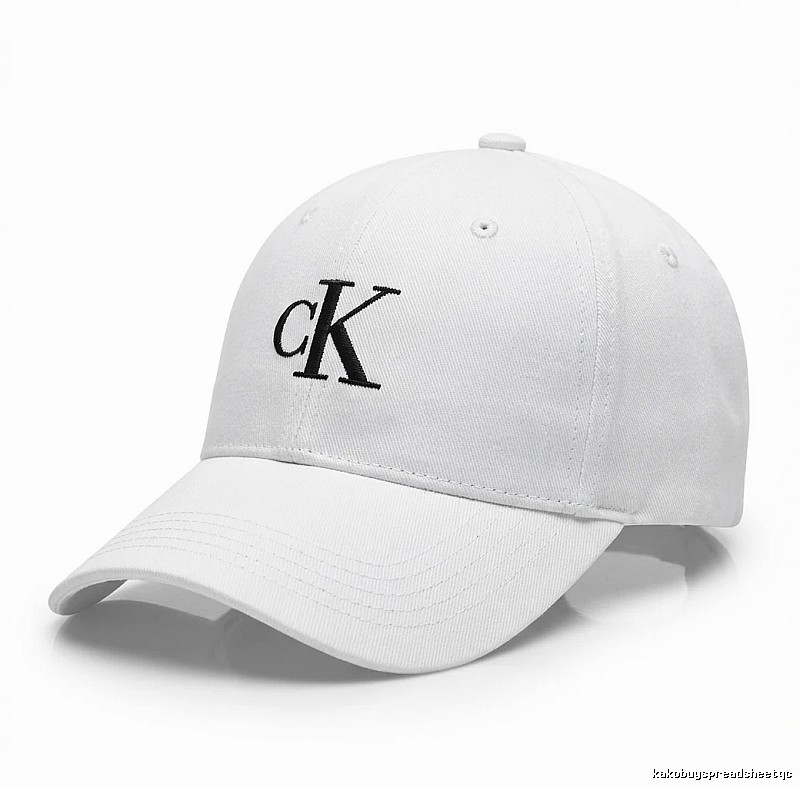 CK fashion brand simple style white hat