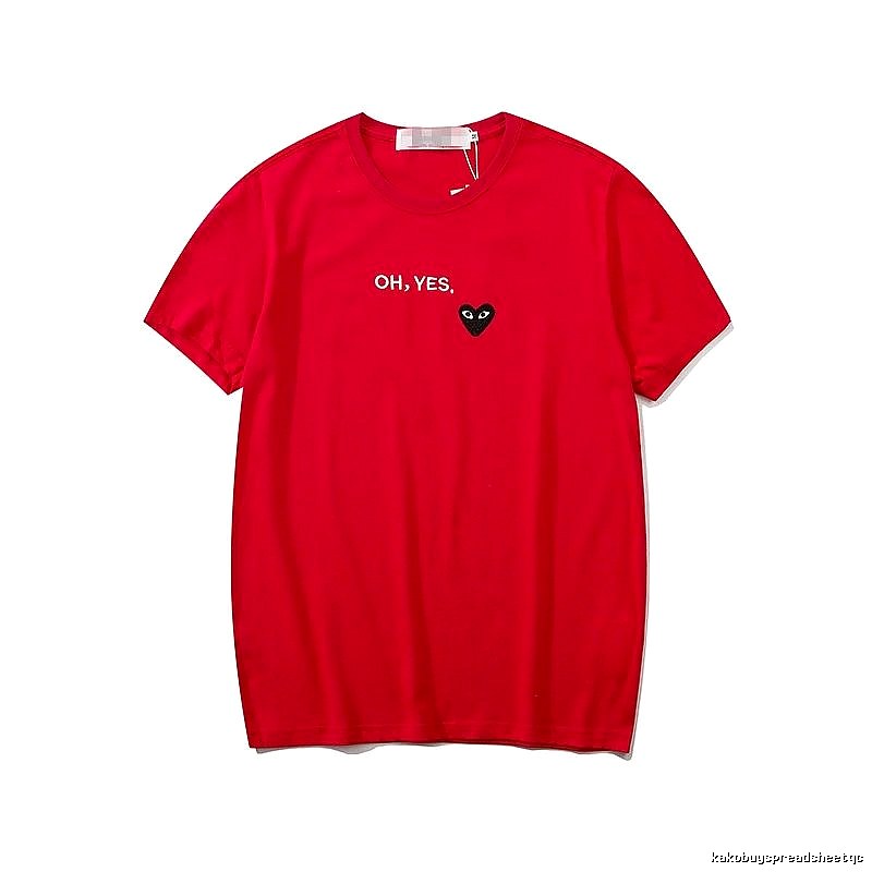 Comme des Garcons PLAY 2021-87 Red Style 2187 Heart Logo T-Shirt Clean Colorway