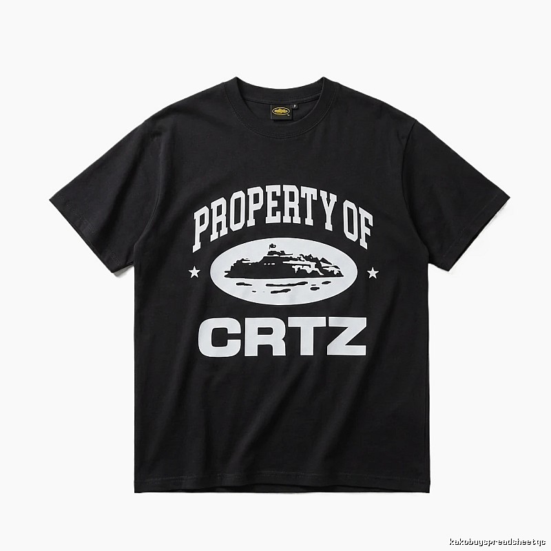 Corteiz black and white minimalist style T-shirt
