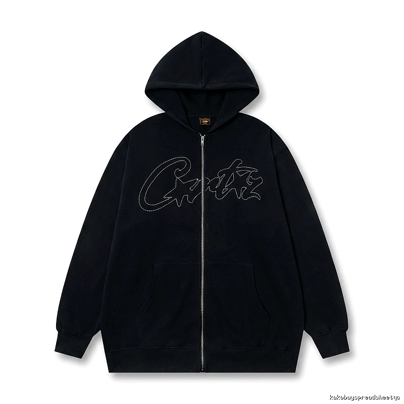 Corteiz minimalist style black hoodie