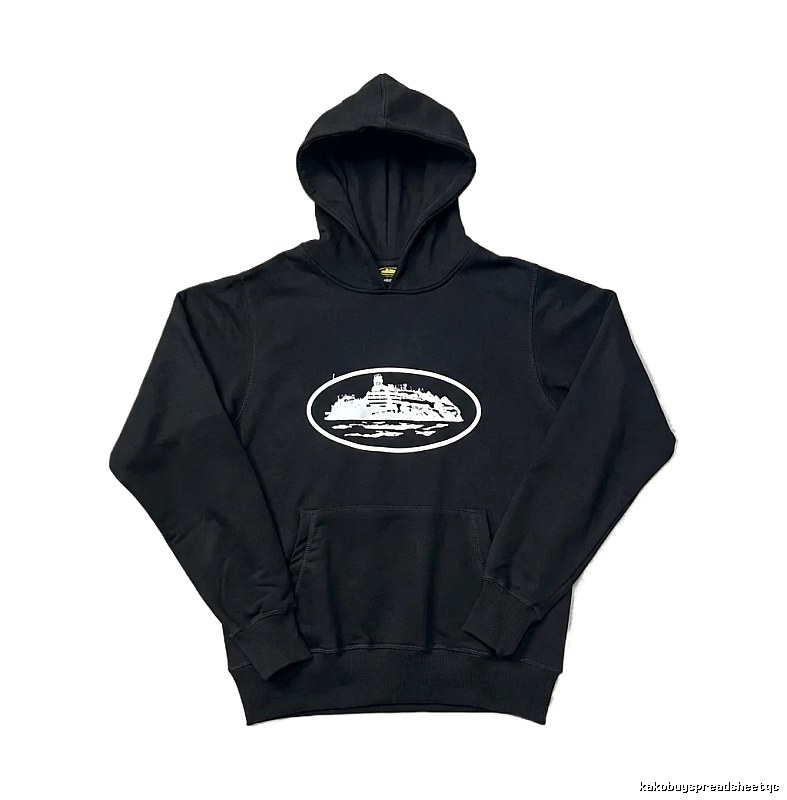 Corteiz nautical style black hoodie