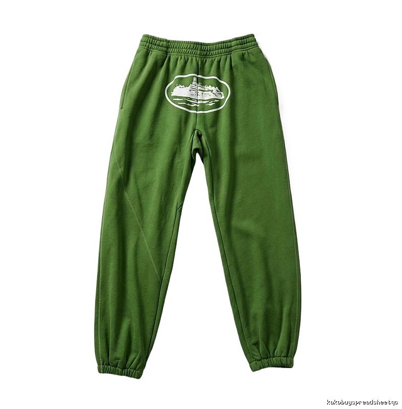 Corteiz Printed Trendy Green Pants in Streetwear Style
