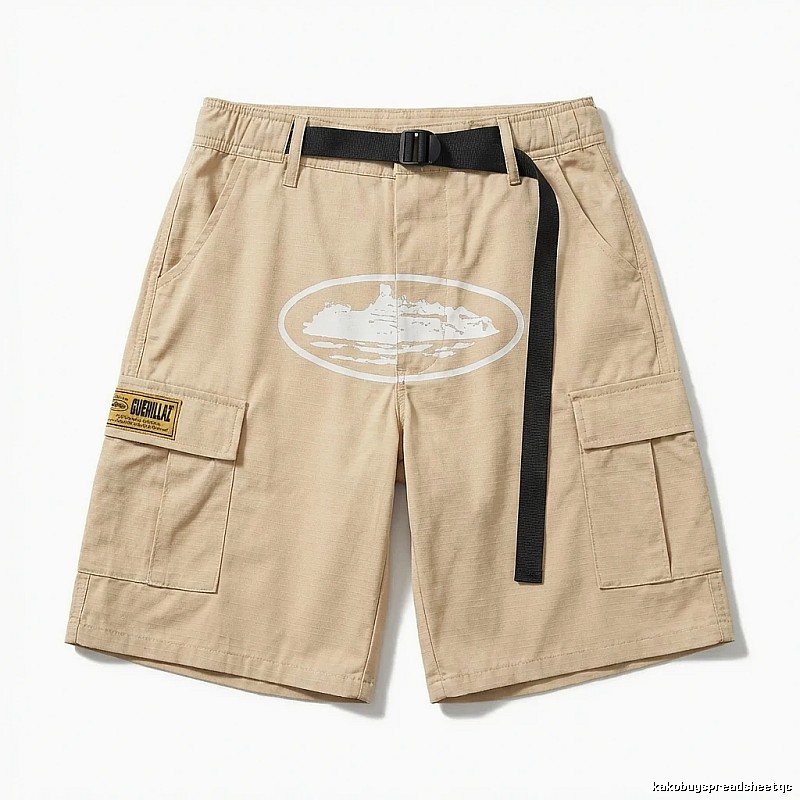 Corteiz printed workwear-style khaki shorts