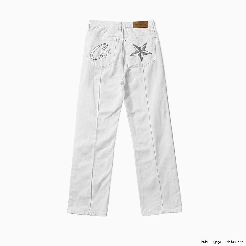 Corteiz Retro Style White Jeans