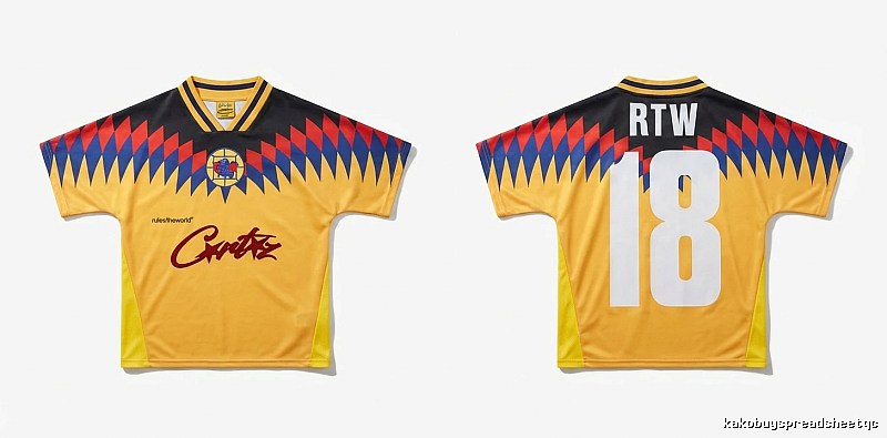 Corteiz RTW series yellow, black and blue color - blocking jersey
