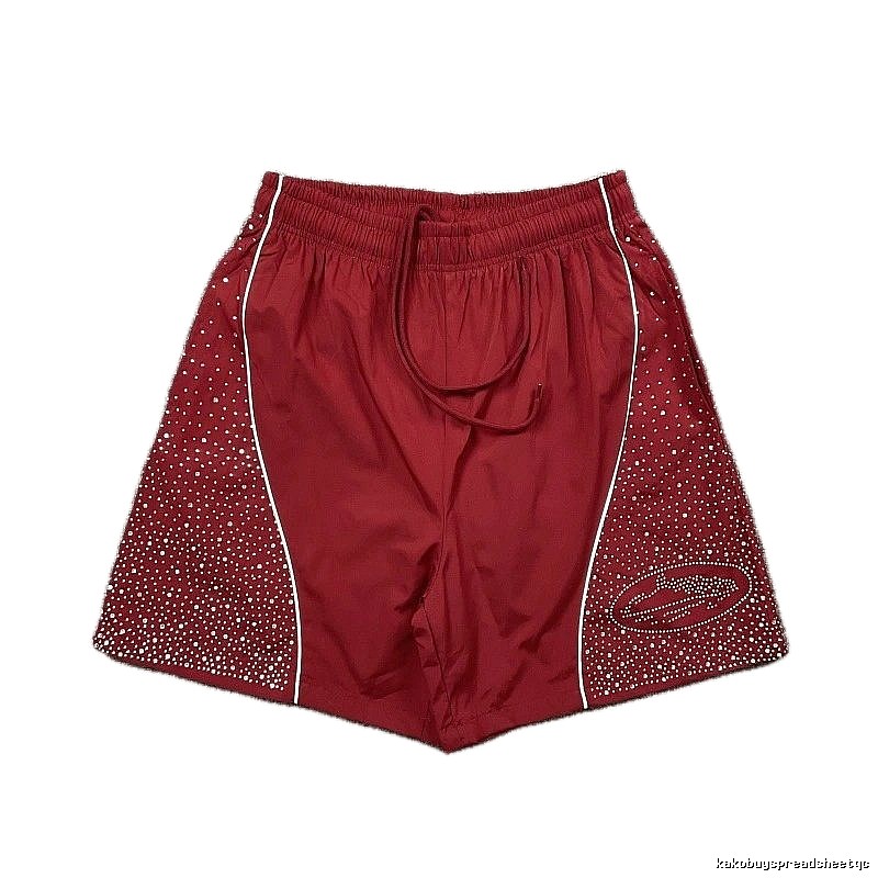 Corteiz Starry Street Style Burgundy Shorts