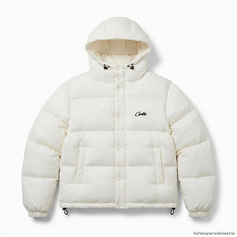 Corteiz trendy brand simple style white cotton-padded coat