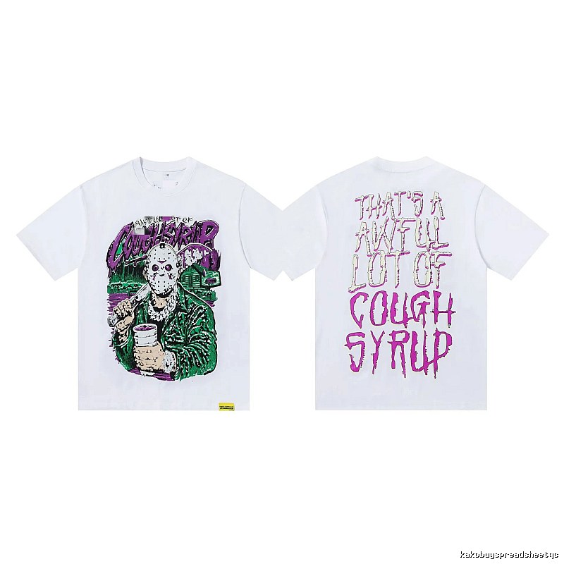 COUGH SYRUP Jason Print Street Style White T-shirt