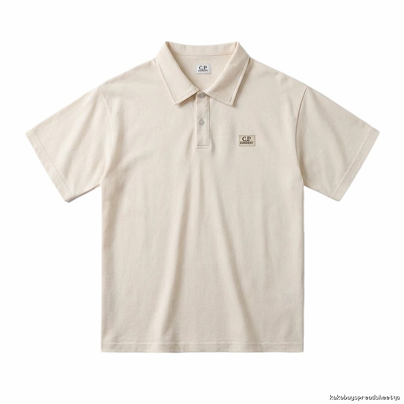 C.P. Basic Style Simple and Elegant Beige Polo Shirt