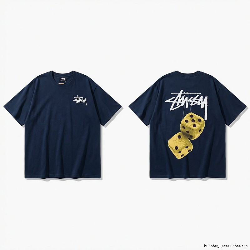 Dark blue T-shirt with Stussy dice pattern