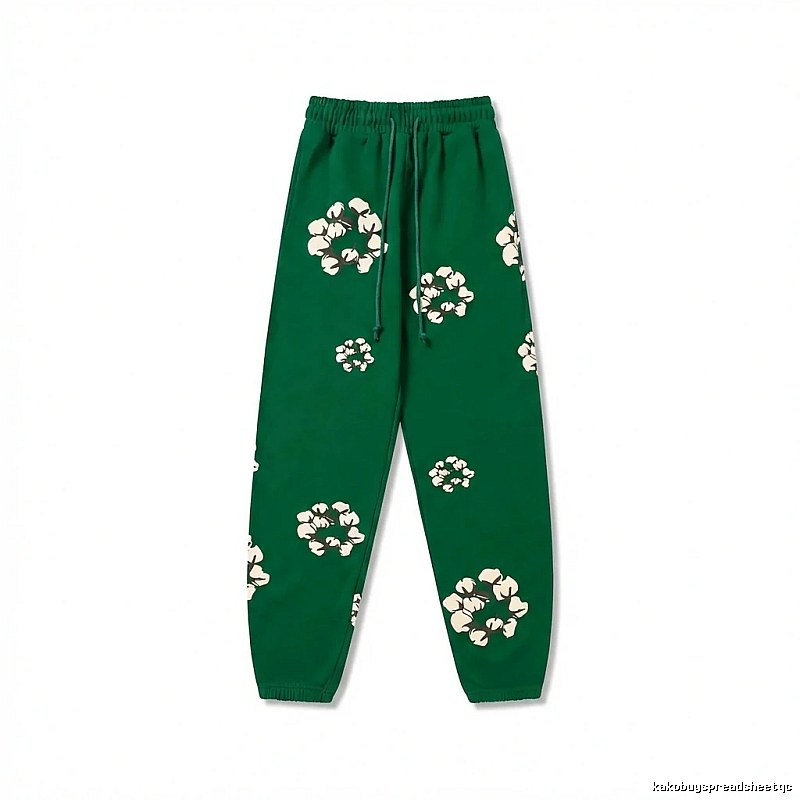 DENIM TEARS Floral Retro Green Sweatpants