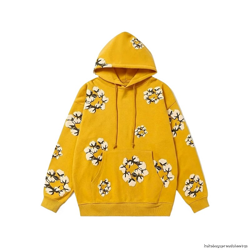 DENIM TEARS Floral Style Yellow Hoodie