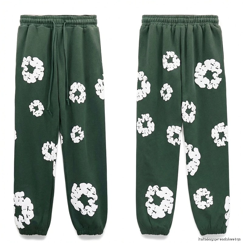 Denim Tears Printed Casual Dark Green Pants