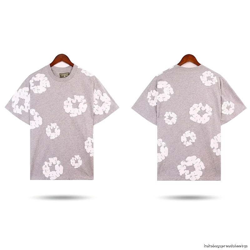 DENIM TEARS Printed Casual Grey T-shirt