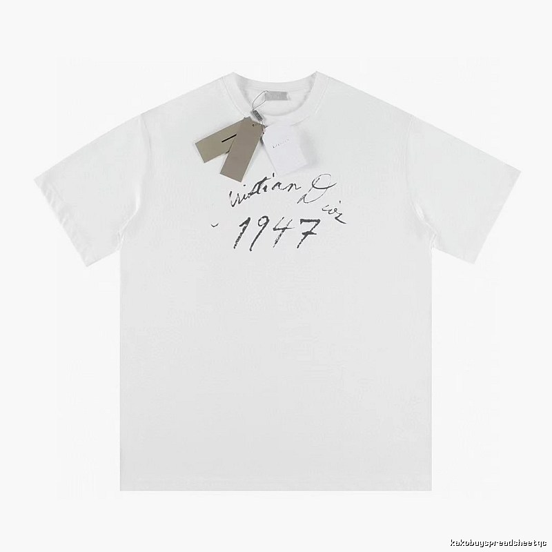 Dior 1947 Collection Minimalist Style White T-Shirt