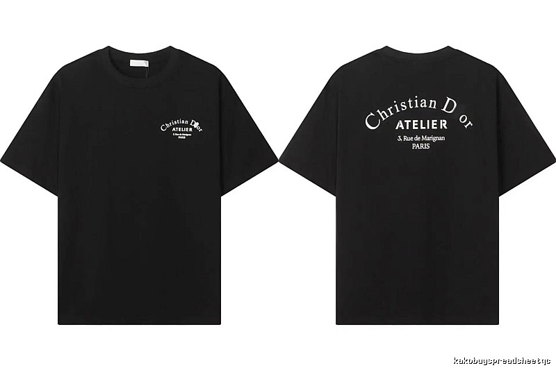 Dior ATELIER Minimalist Style Black Short-Sleeve T-Shirt