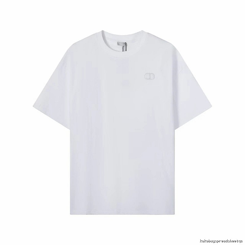 Dior CD Embroidered Minimalist Style White T-Shirt