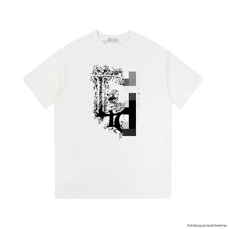Dior Distressed Print Street Style White T-Shirt