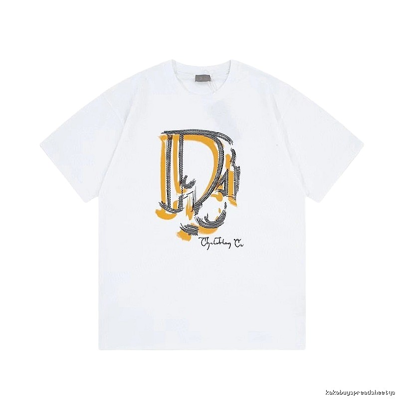 Dior Graffiti Print Casual Style White Short-sleeve T-shirt