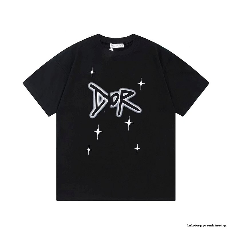 Dior Graffiti Star Street Style Black Short-sleeve T-shirt