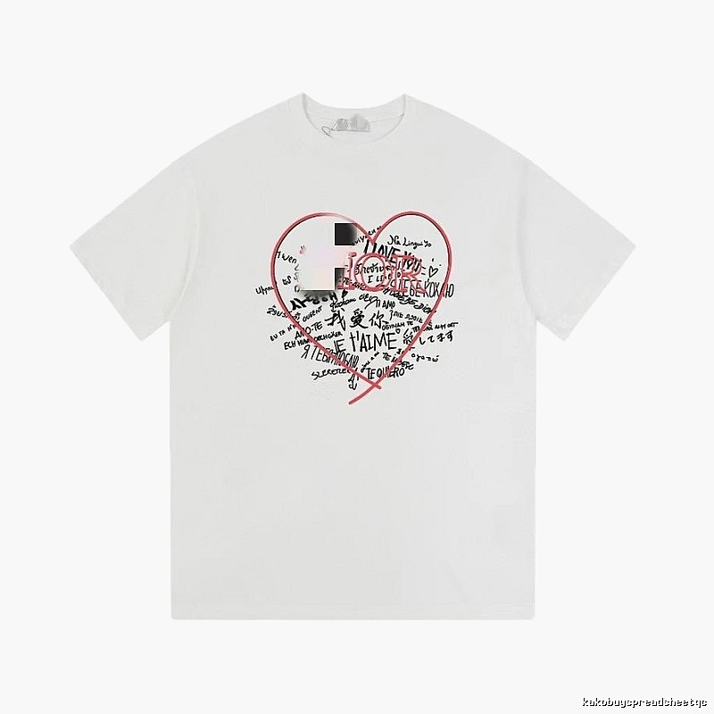 Dior Heart Graffiti Trendy Style White T-Shirt