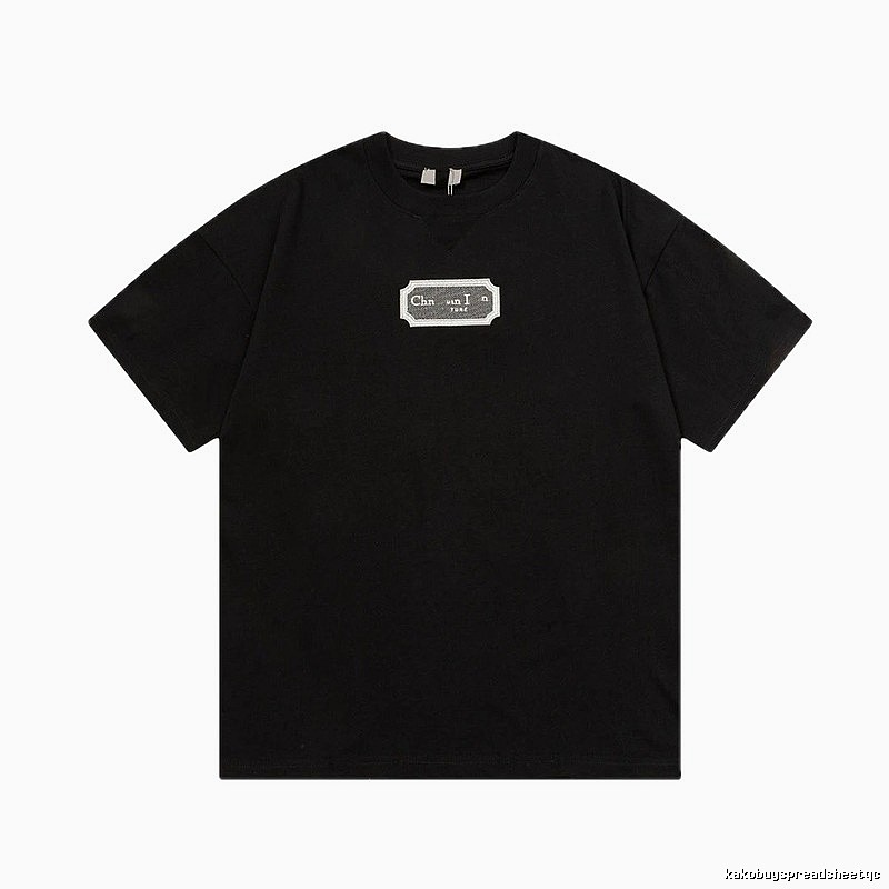 Dior Label Series Minimalist Black Short-sleeve T-shirt