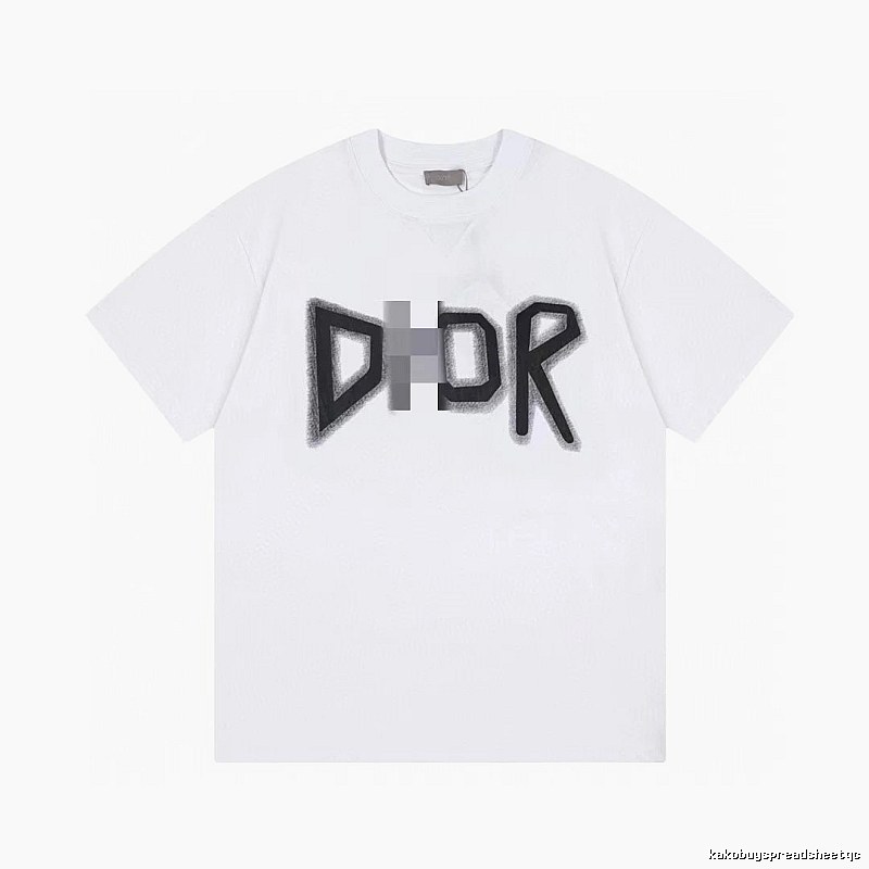 Dior Letter Print Trendy Style White T-Shirt