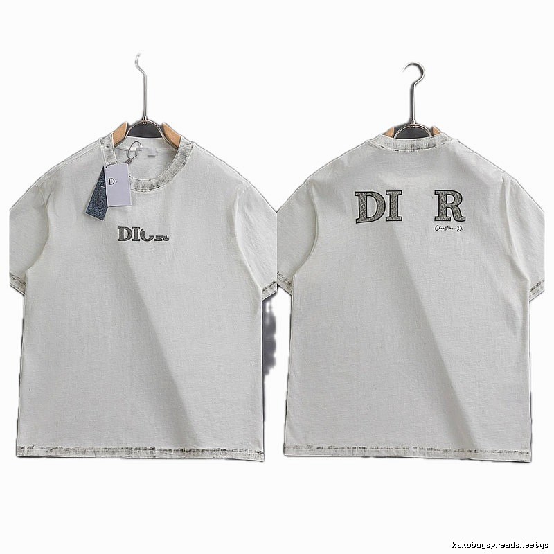 Dior Letter Print Vintage White T-shirt