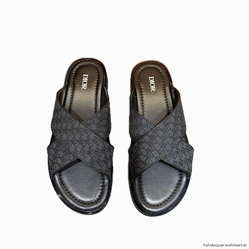 Dior Oblique Casual Style Black Slides
