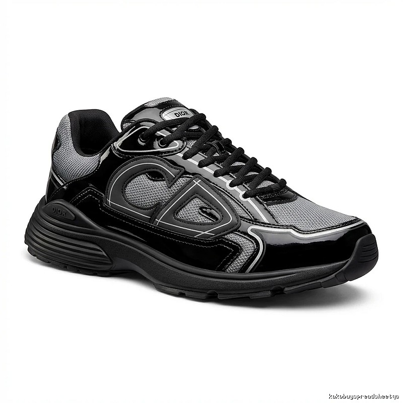 Dior retro-style black and grey sports shoes