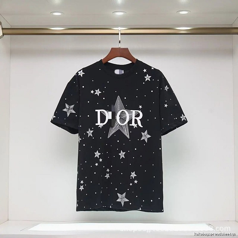 Dior Trendy Cool All-over Star Print Black T-Shirt
