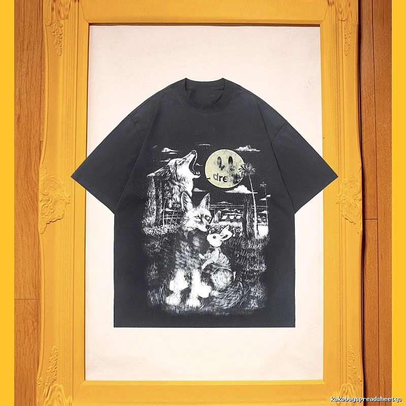 DREW Animal Print Street Style Black T-Shirt