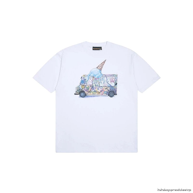 DREW Graffiti Ice Cream Truck Street Style White T-shirt