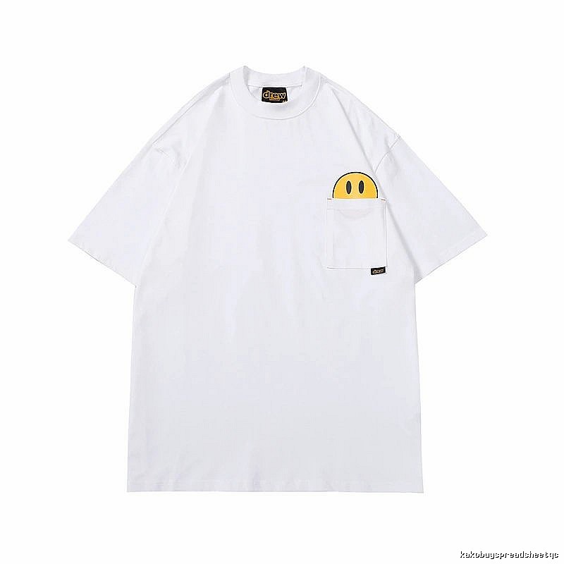 DREW Smiley Face Series Street Style White T-Shirt